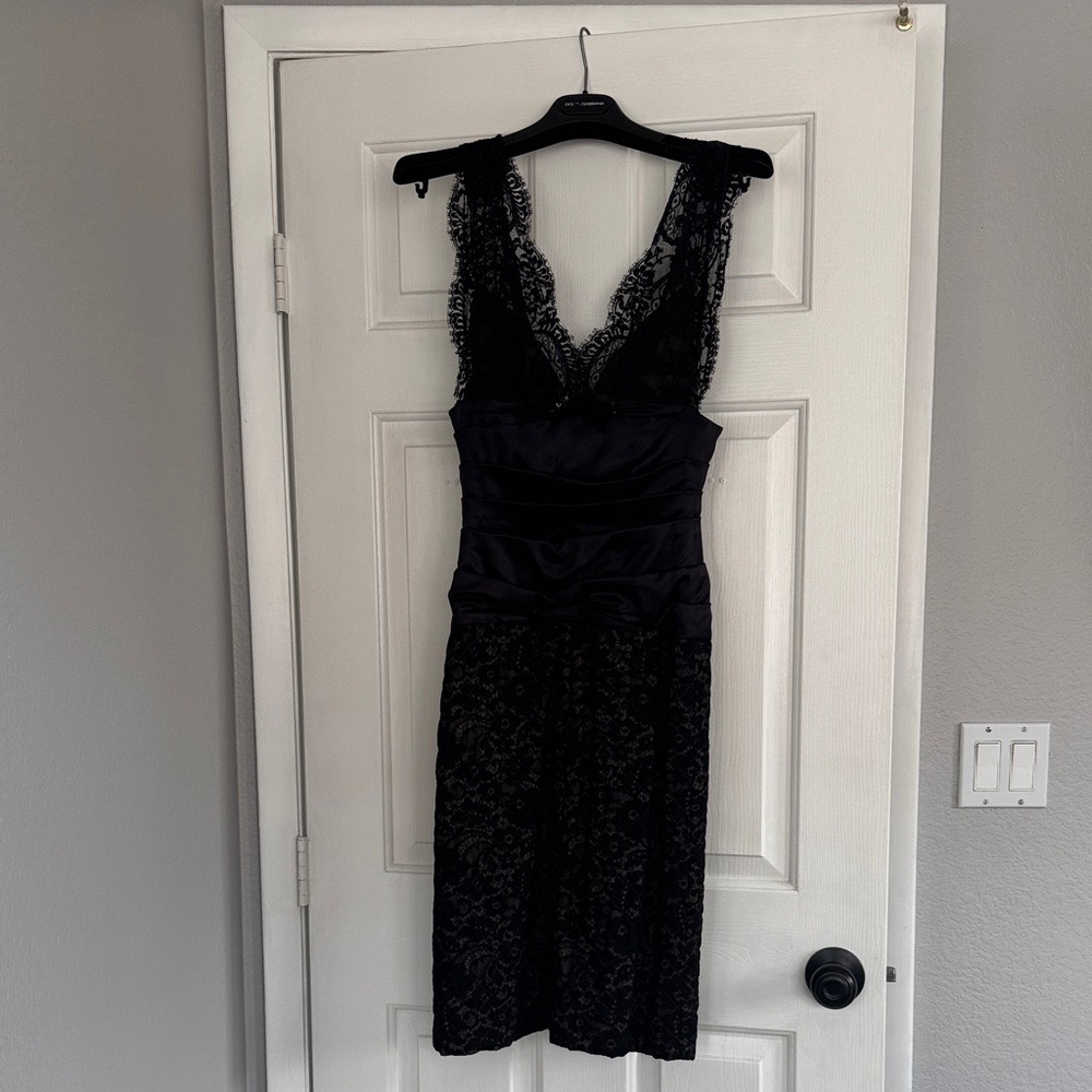 Dolce & Gabbana Black Satin Dress